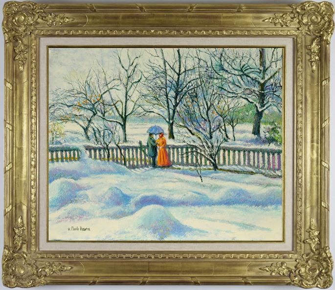 H. Claude Pissarro - Neige au Manoir de Miettes (Le Parapluie Bleu) | MasterArt
